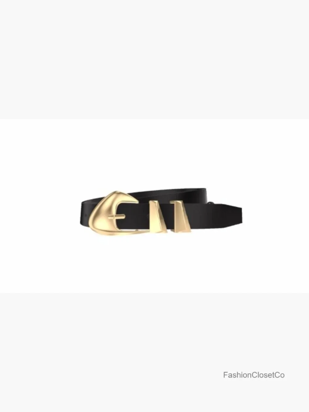 Skinny PU Leather Belt with Gold Buckle, Adjustable 1